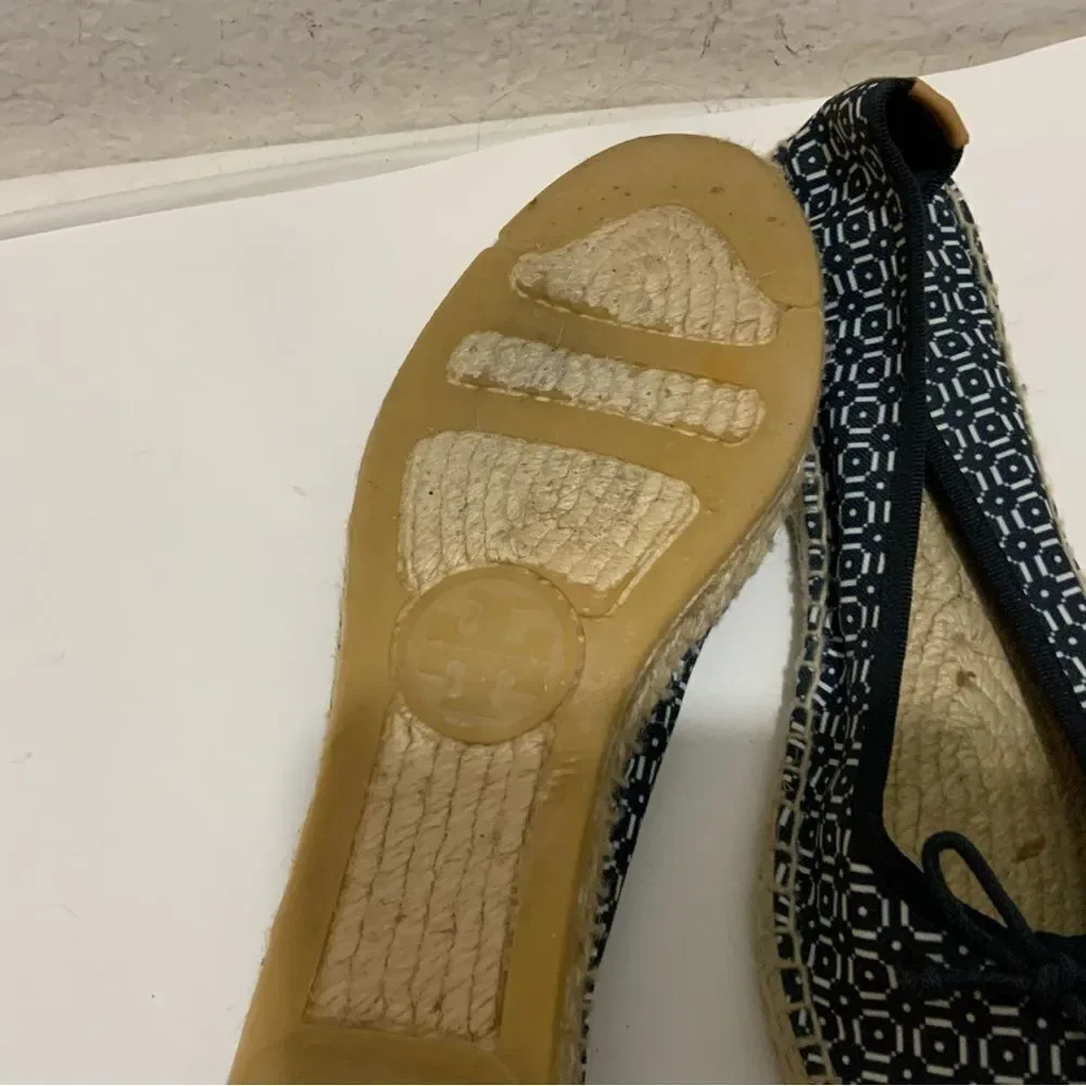 Tory Burch Ballet navy espadrilles flats shoes Size 9 Made in Spain